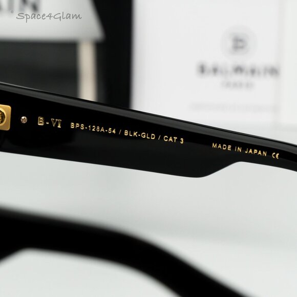 Balmain Women Sunglasses Black Gold Grey Cat Eye B-VI BPS-128A-54 BRAND NEW - Picture 8 of 11